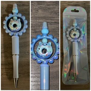 Handmade beaded focal cat pen